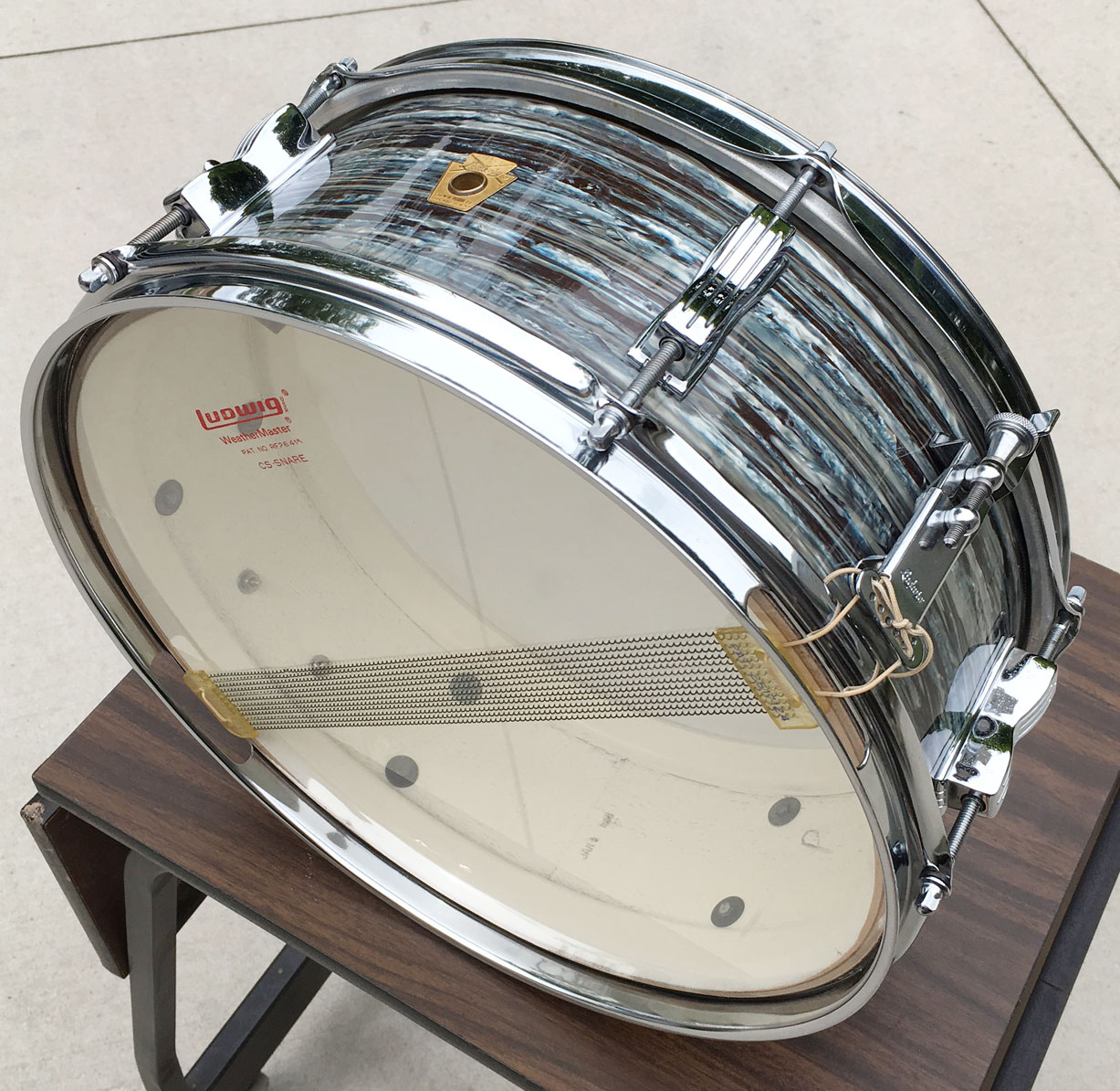 Vintage 1968 Ludwig Pioneer 5x14 Snare in Oyster Blue Pearl