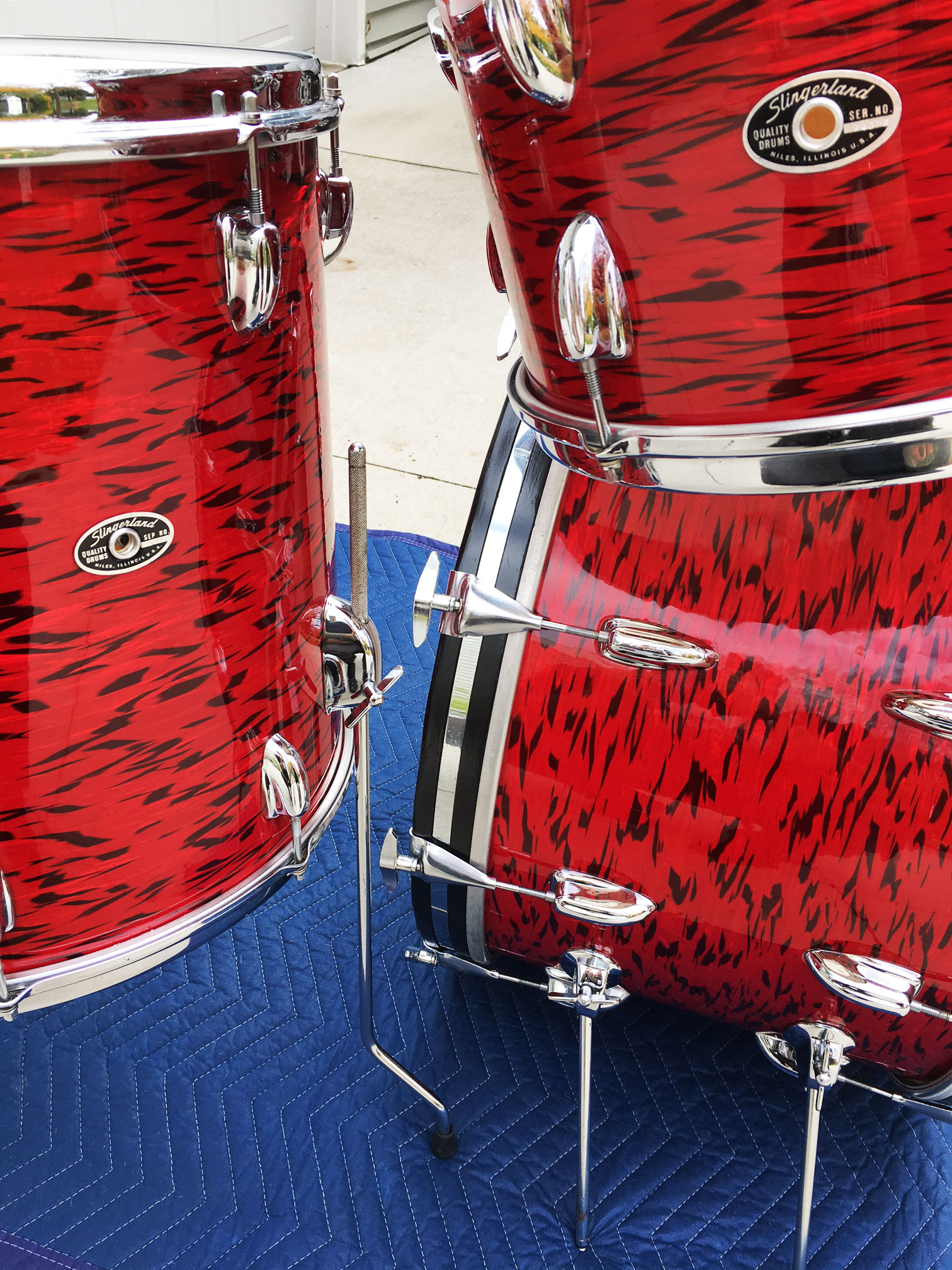 Vintage Early 1970s Slingerland Avante Outfit 60N in Red Tiger Pearl