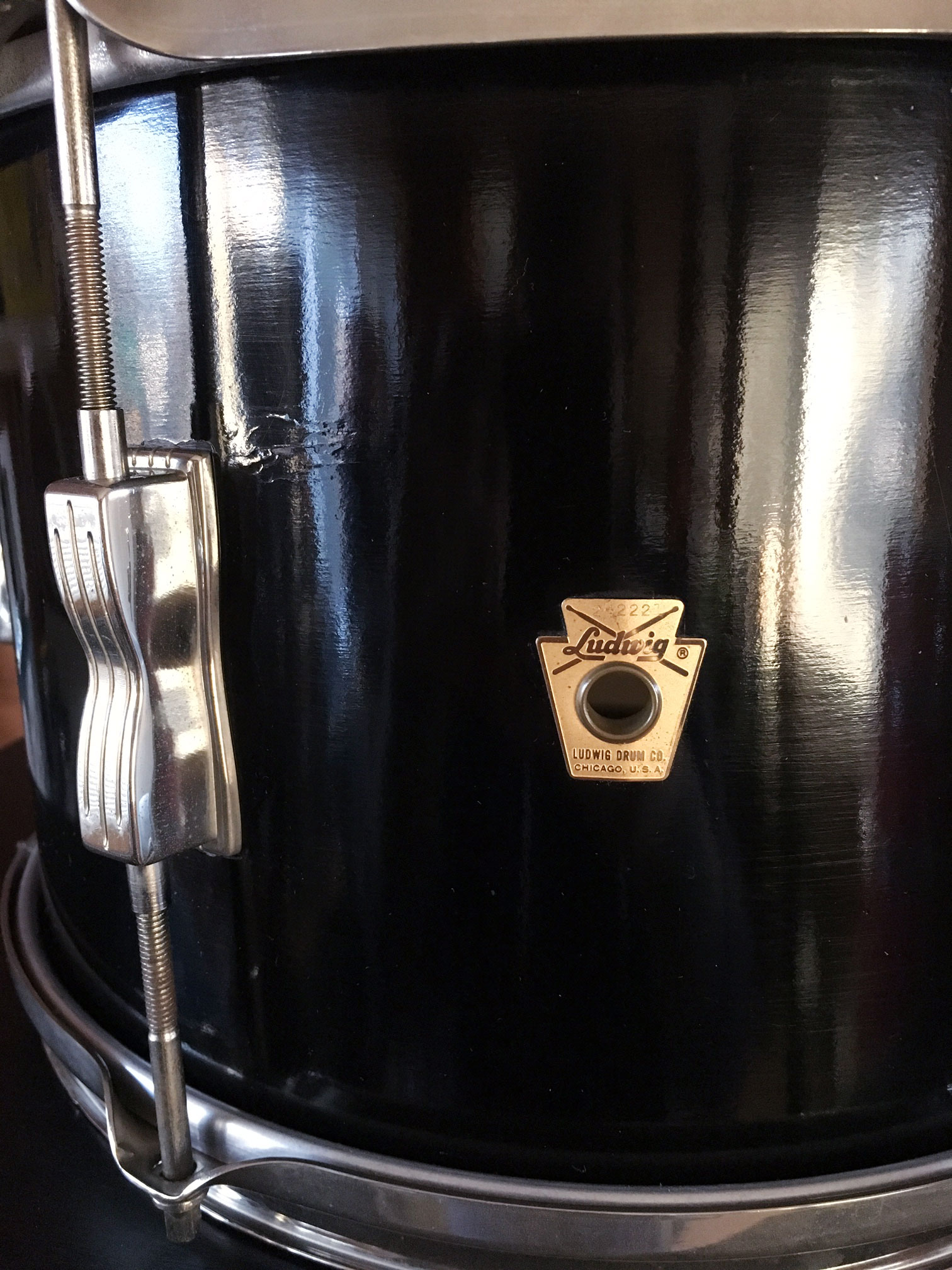 Vintage 1965 Ludwig 12" Club Date Tom in Black Lacquer