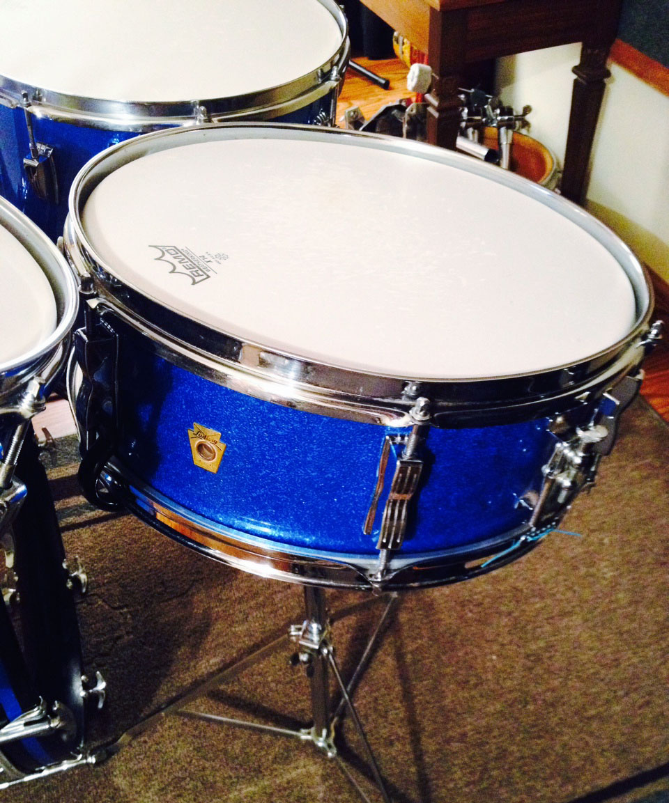 Vintage Late 1960s Ludwig Classic in Blue Sparkle Set