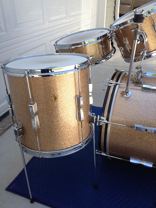 Vintage 1965 Ludwig Club Date Set in Champagne Sparkle