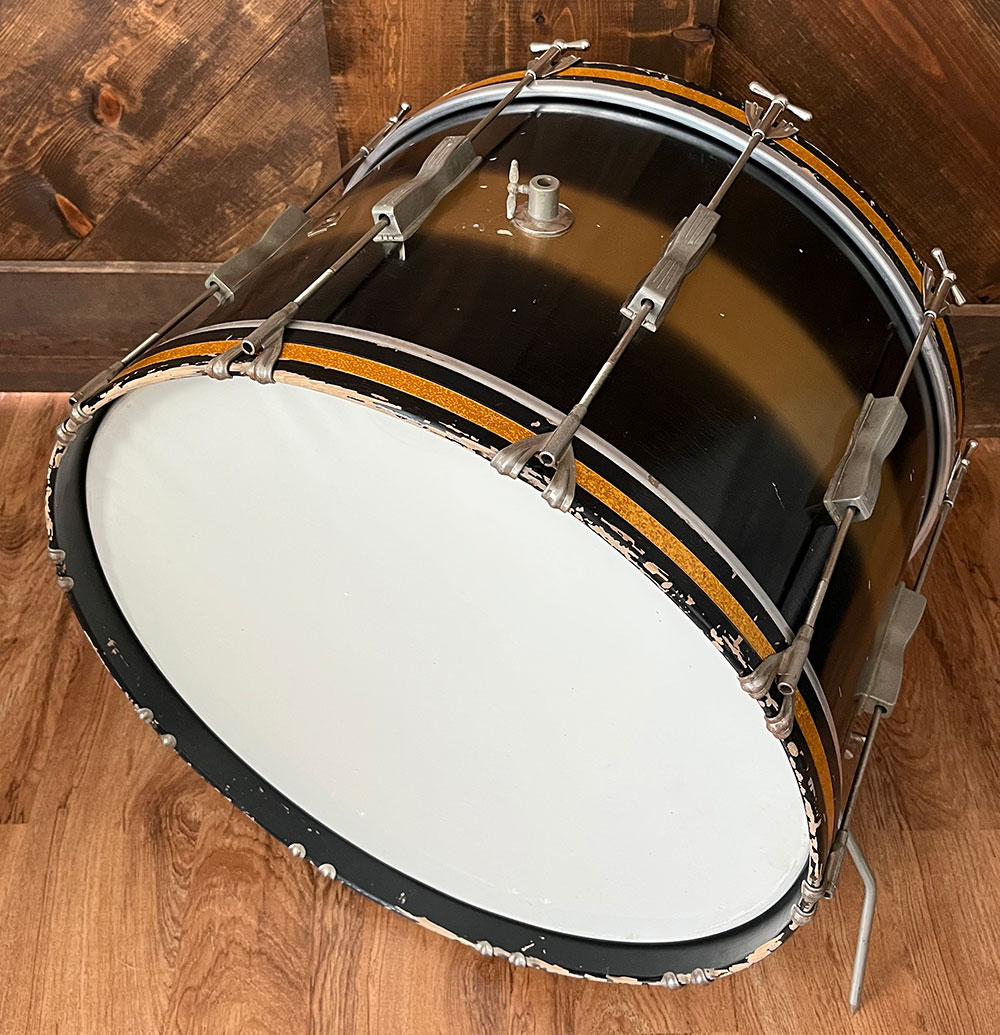Vintage 1959 Ludwig Single Tension 14x22 Bass Drum in Black / Gold Duco