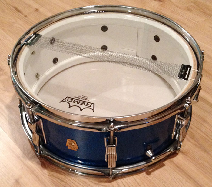Vintage 1966 Ludwig Jazz Festival Snare in Blue Sparkle Pearl