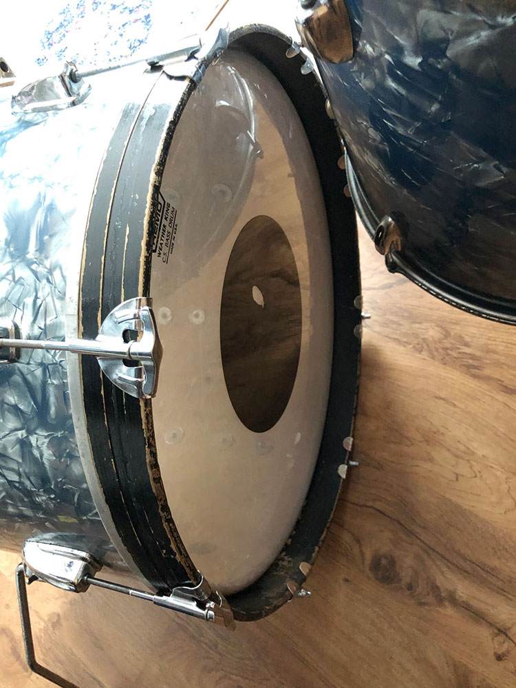Vintage 1960s Pearl 13/16/20 Drum Set in Light Blue Pearl