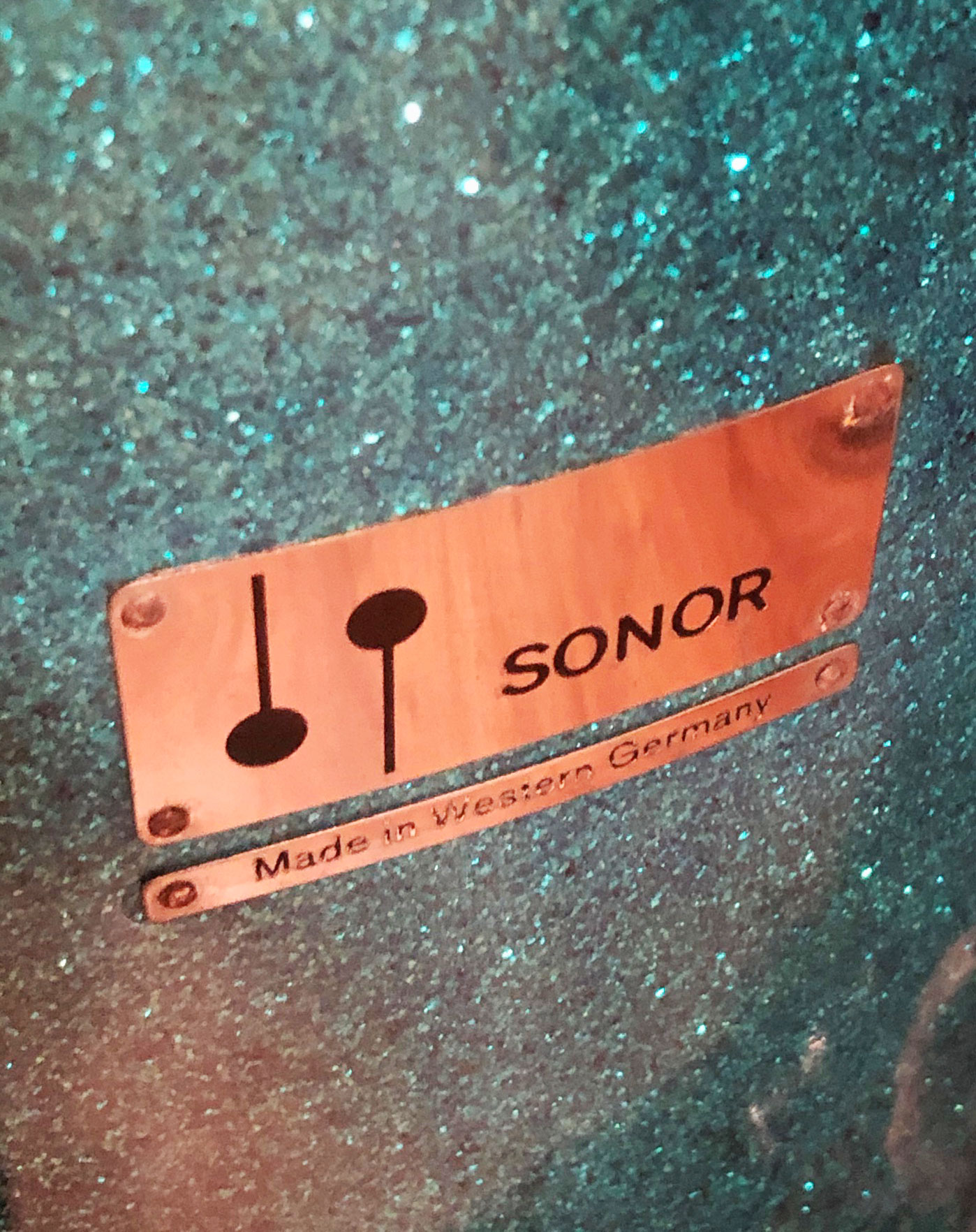 Vintage 1960s Sonor 14.5x16 Floor Tom in Sparkling Turquoise