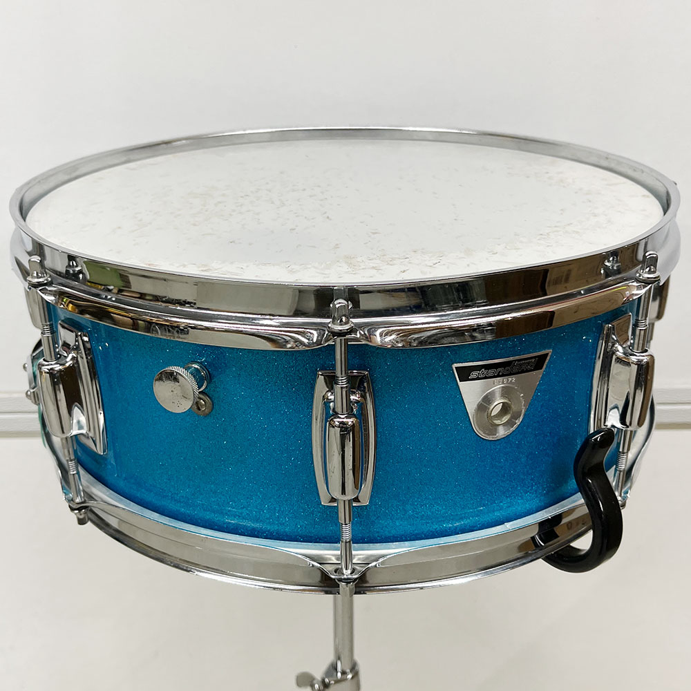 Vintage Early 1970s Ludwig Standard Snare Drum in Blue Mist