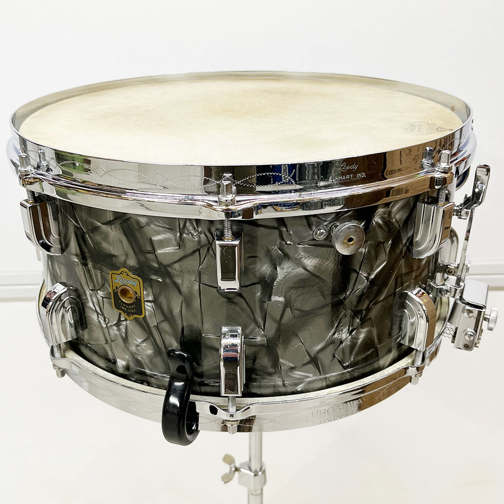 Vintage 1939 Leedy Broadway Parallel Snare Drum in Black Diamond Pearl