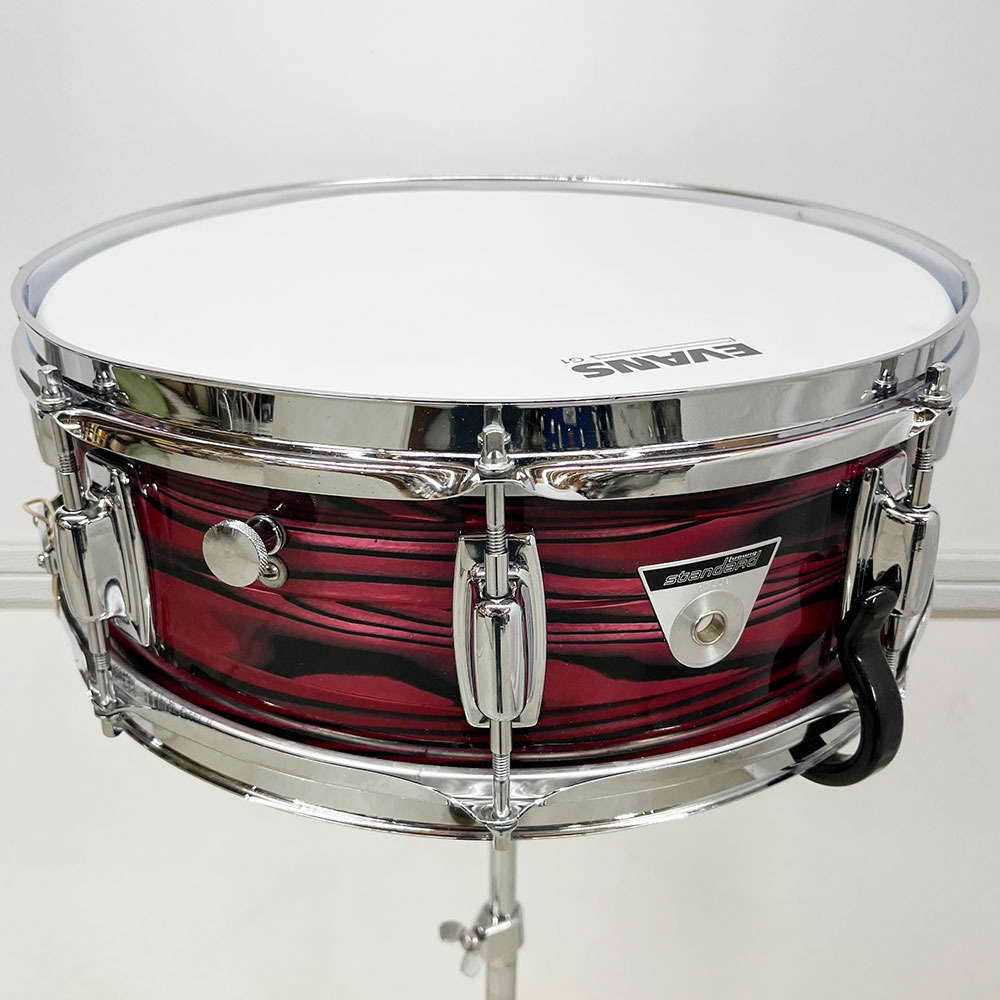 Vintage Late 1960s Ludwig Standard Snare Drum in Ruby Strata
