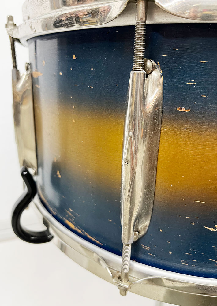 Vintage 1930s WFL 7×14 Professional Paramount Snare in Blue & Gold Duco Vintage 1930s WFL 7x14 Professional Paramount Snare in Blue & Gold Duco