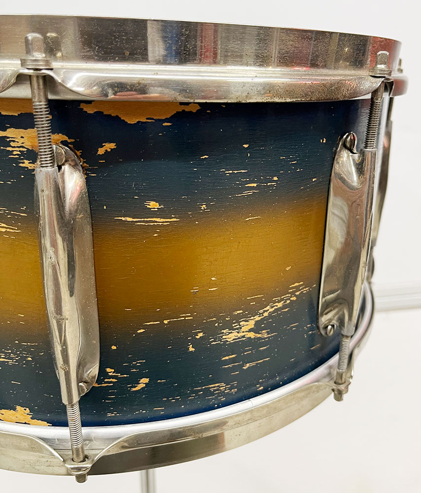 Vintage 1930s WFL 7×14 Professional Paramount Snare in Blue & Gold Duco Vintage 1930s WFL 7x14 Professional Paramount Snare in Blue & Gold Duco