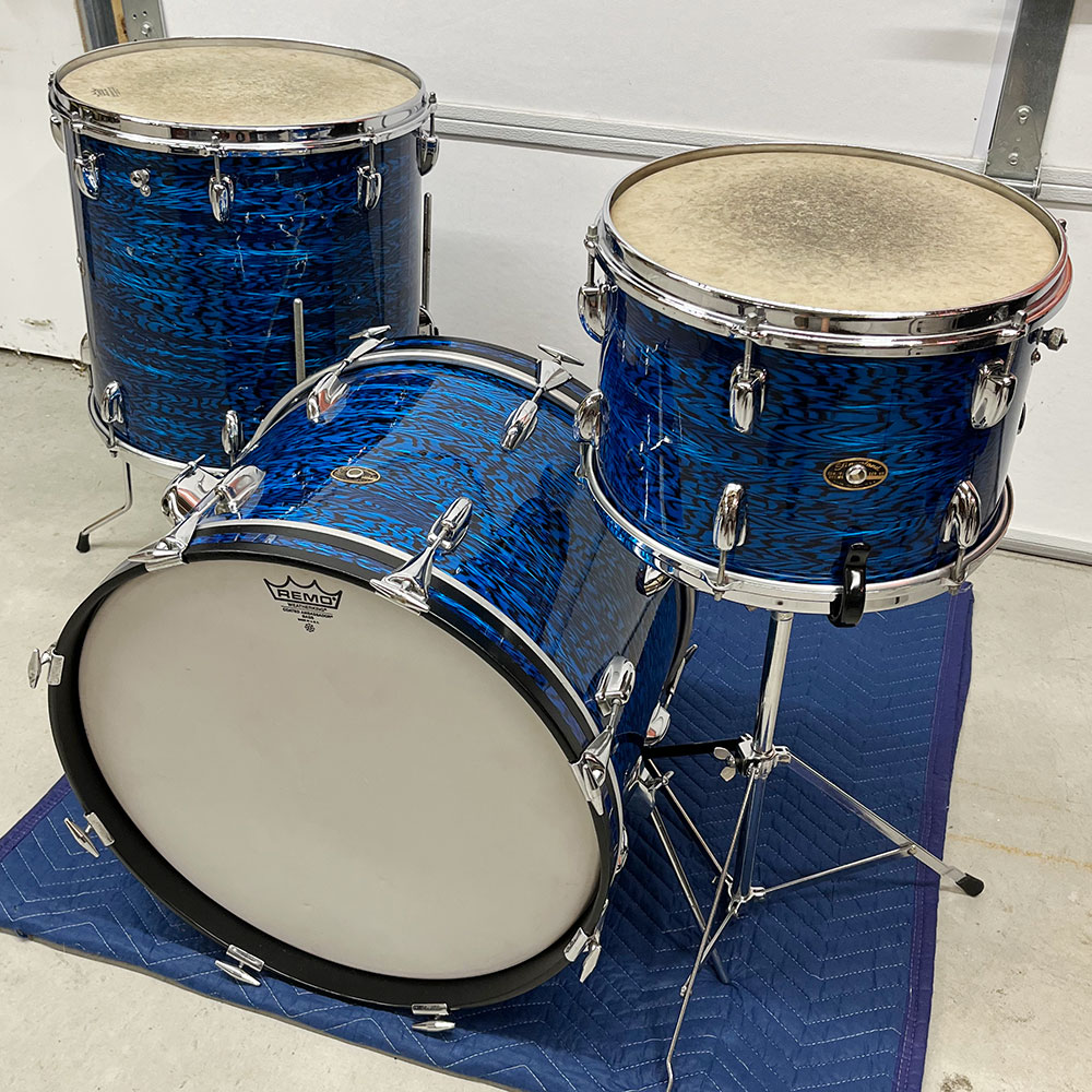 Vintage 1960s Slingerland 13/16/20 Drum Set in Blue Agate