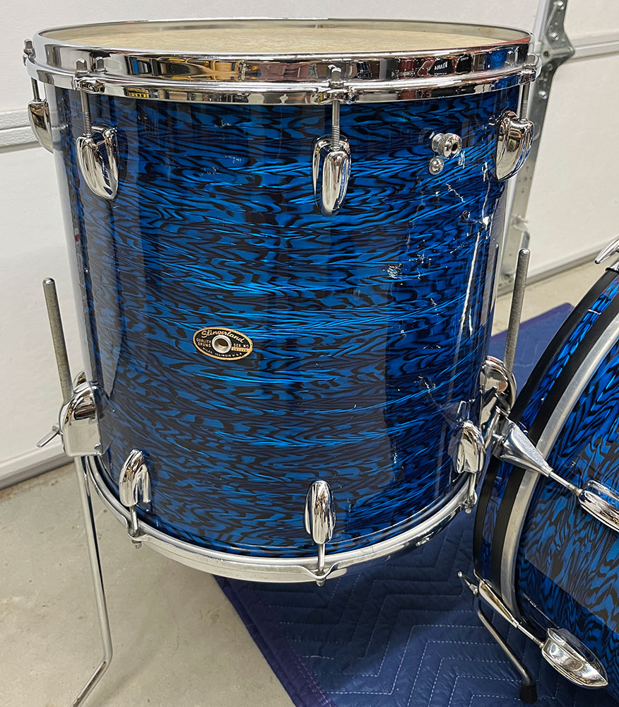 Vintage 1960s Slingerland 13/16/20 Drum Set in Blue Agate Vintage 1960s Slingerland 13/16/20 Drum Set in Blue Agate